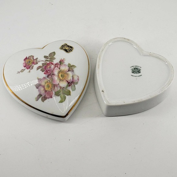 Gerold Porzellan Bavaria Large Heart Shaped Trinket Box Made In West Germany - Picture 5 of 6